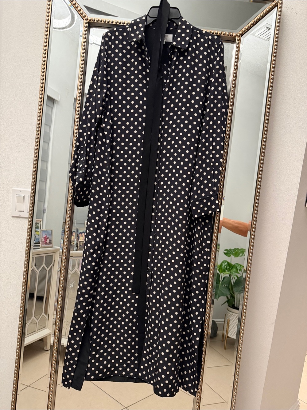 La Ligne Black with Cream Polka Dot Blouse